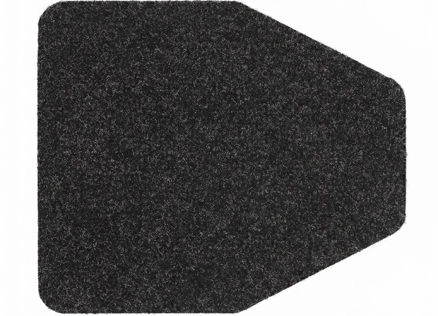 Close view of black toilet mat fiber texture